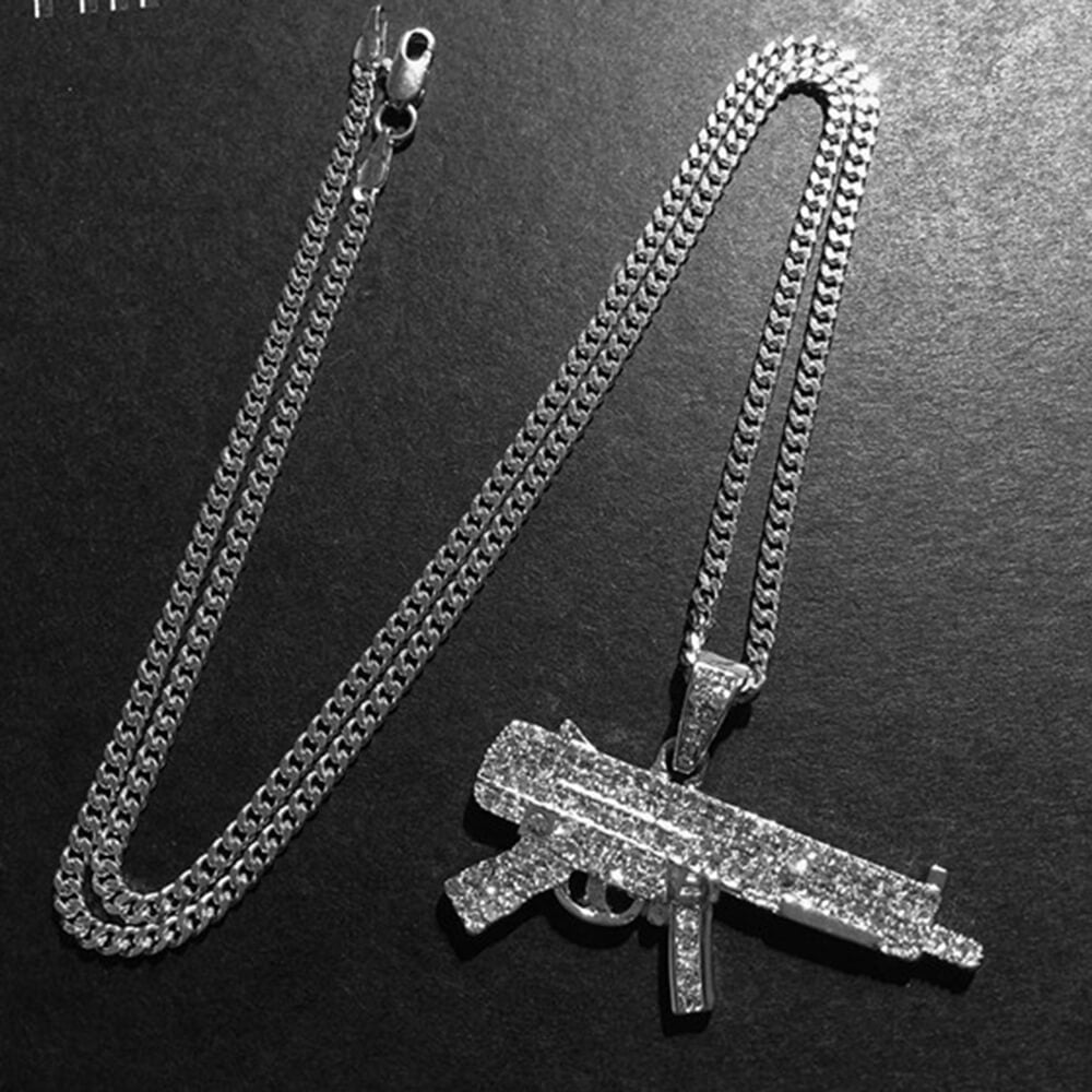 Hip Hop Gun Micro Zircon Pendant03 | iceremix.com