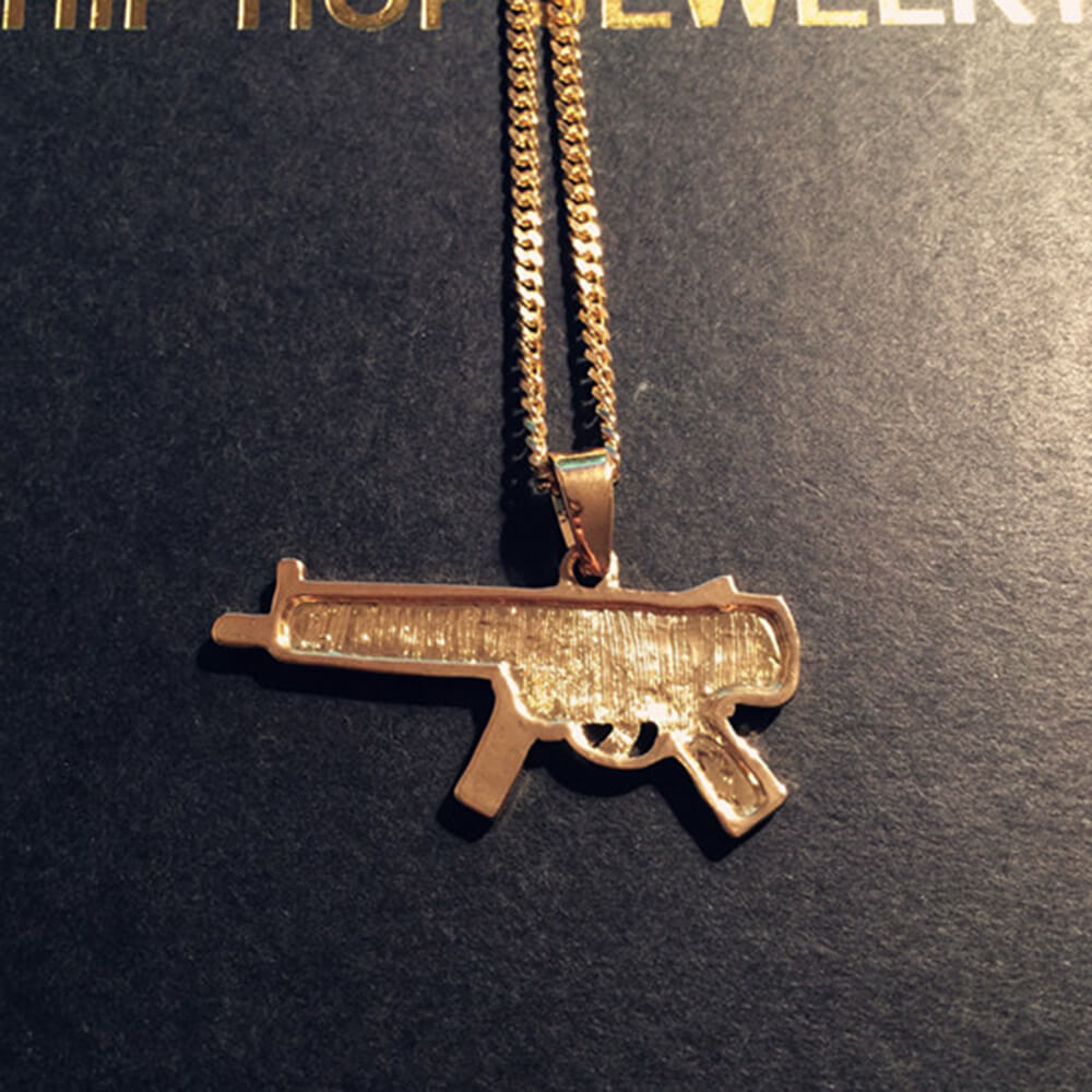 Hip Hop Gun Micro Zircon Pendant