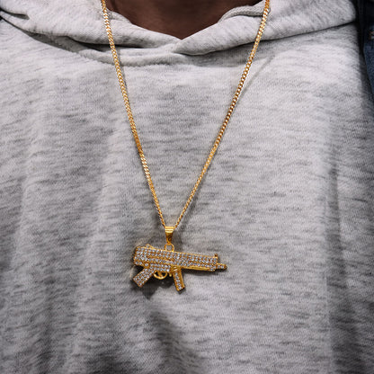 Hip Hop Gun Micro Zircon Pendant