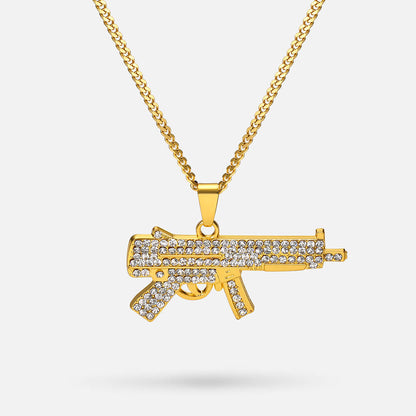 Hip Hop Gun Micro Zircon Pendant