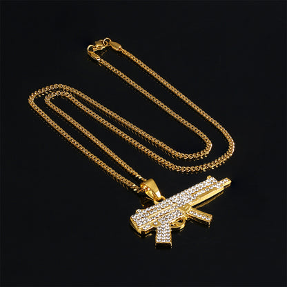 Hip Hop Gun Micro Zircon Pendant