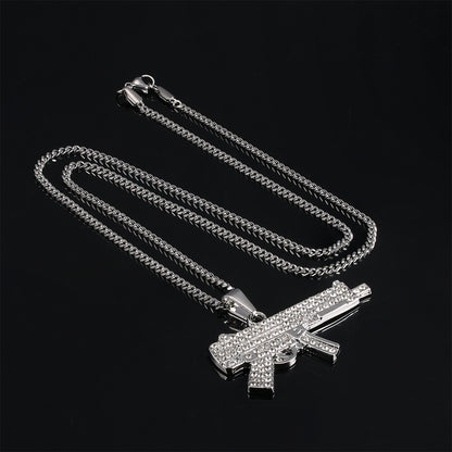 Hip Hop Gun Micro Zircon Pendant