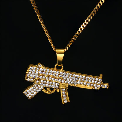 Hip Hop Gun Micro Zircon Pendant