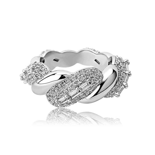 Hip Hop Micro Inlaid Twisted Zircon Ring01 | iceremix.com