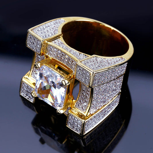 Hip Hop Micro Zircon Men's Ring