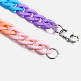 Hip Hop Rainbow Acrylic Cuban Chain Necklace