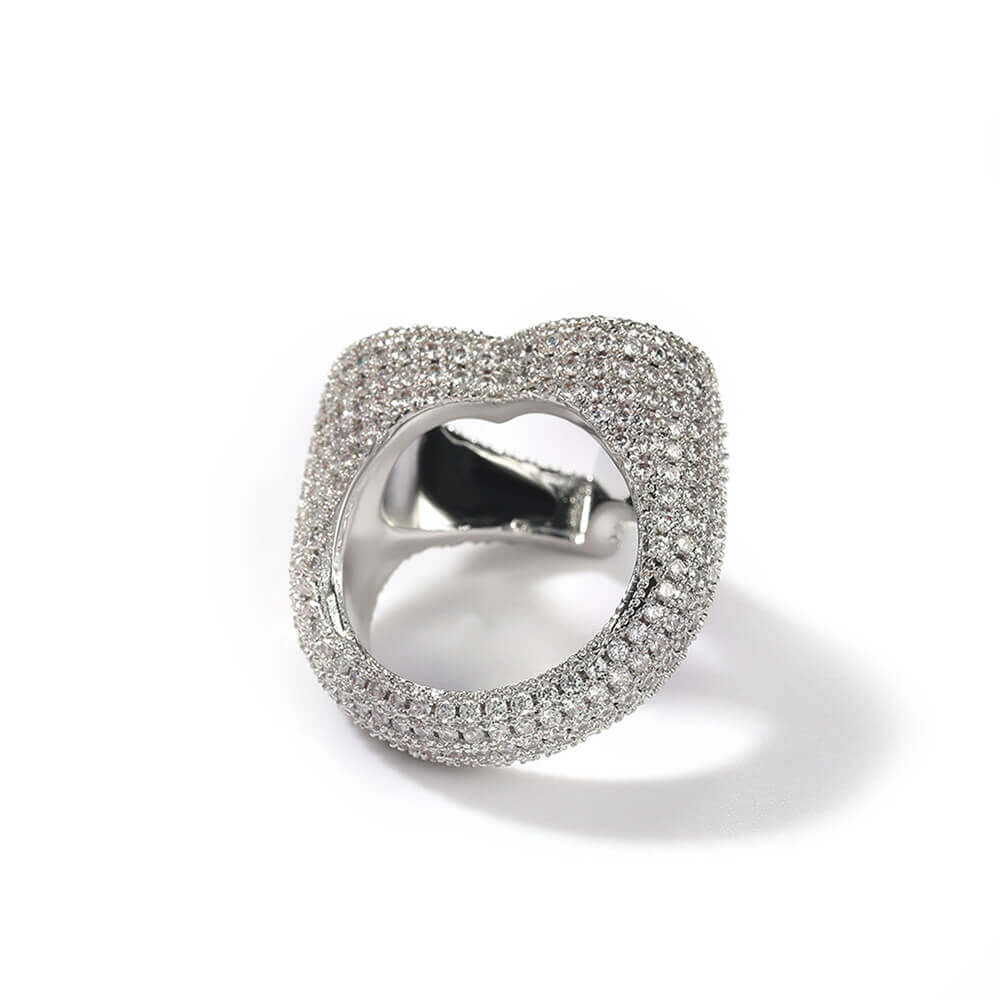 Hollow Heart Zircon Hip Hop Ring