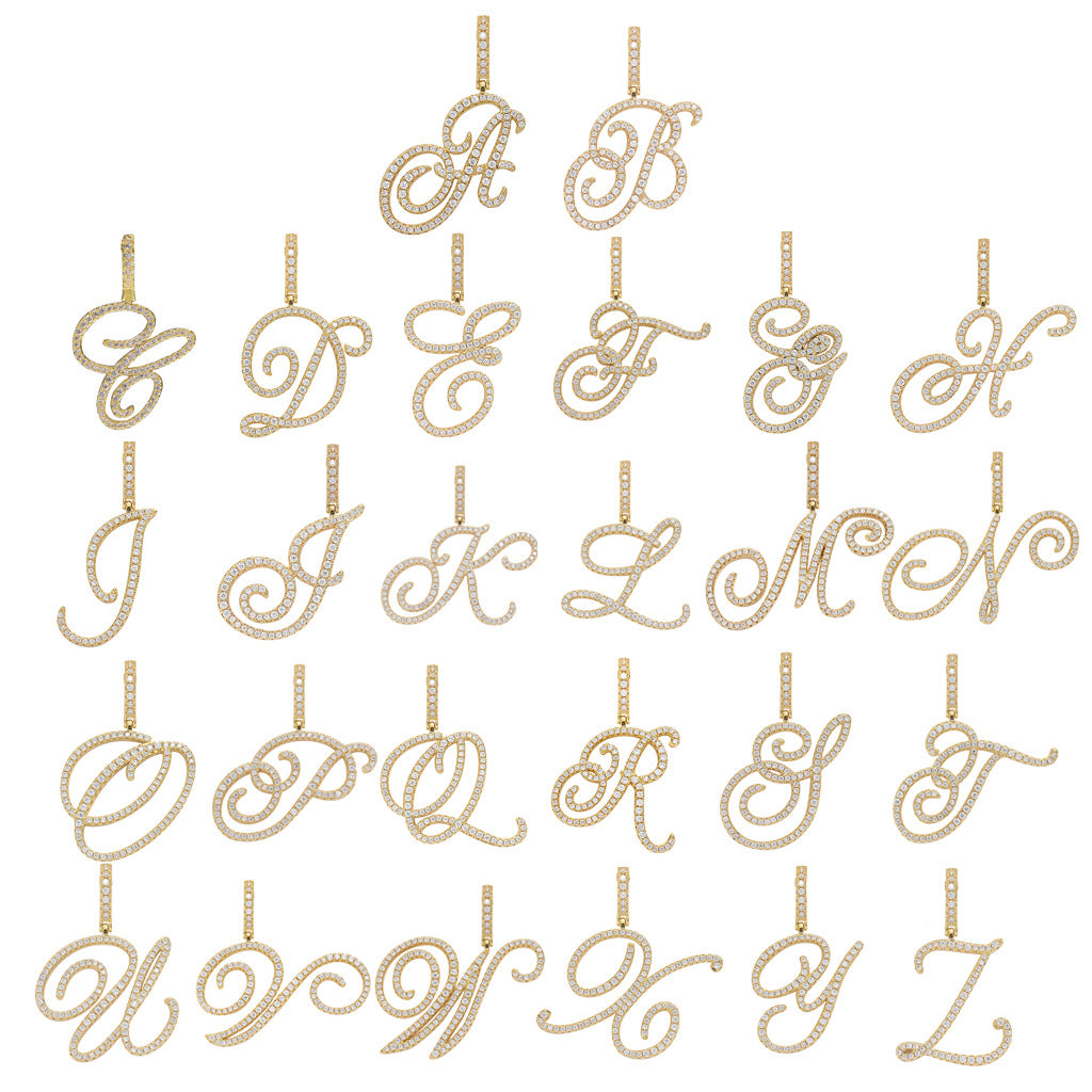 Hip Hop English Alphabet Art Font Pendant