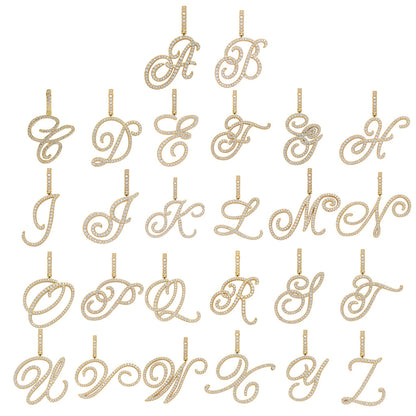 Hip Hop English Alphabet Art Font Pendant