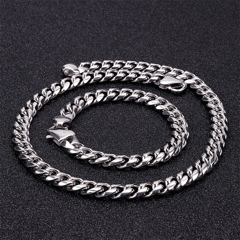 10mm Stainless Steel Cuban Bracelet