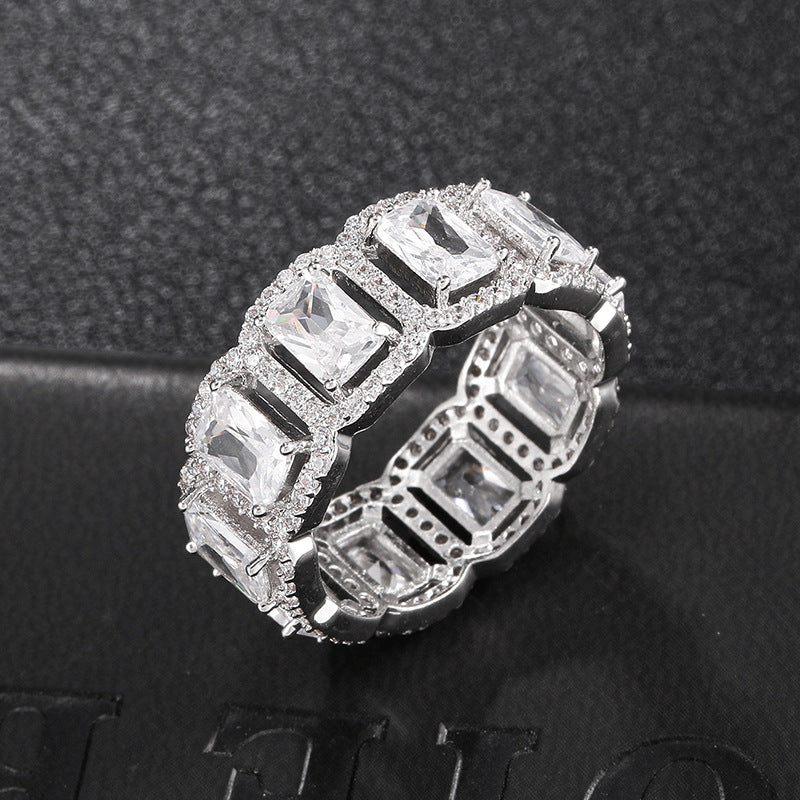 Rectangle Gem Hip Hop Ring