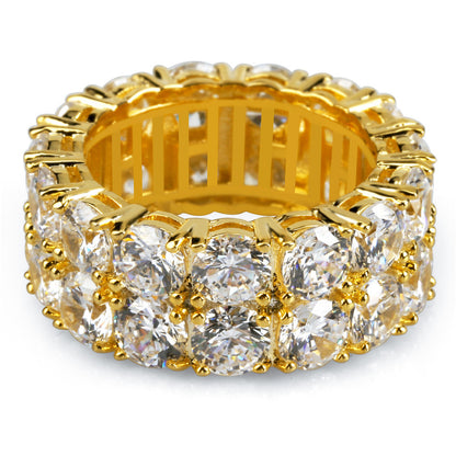 Iced Double Rows Gems Hip Hop Ring