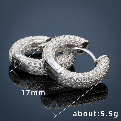 Iced Round Shape Hip Hop Hoop Earrings