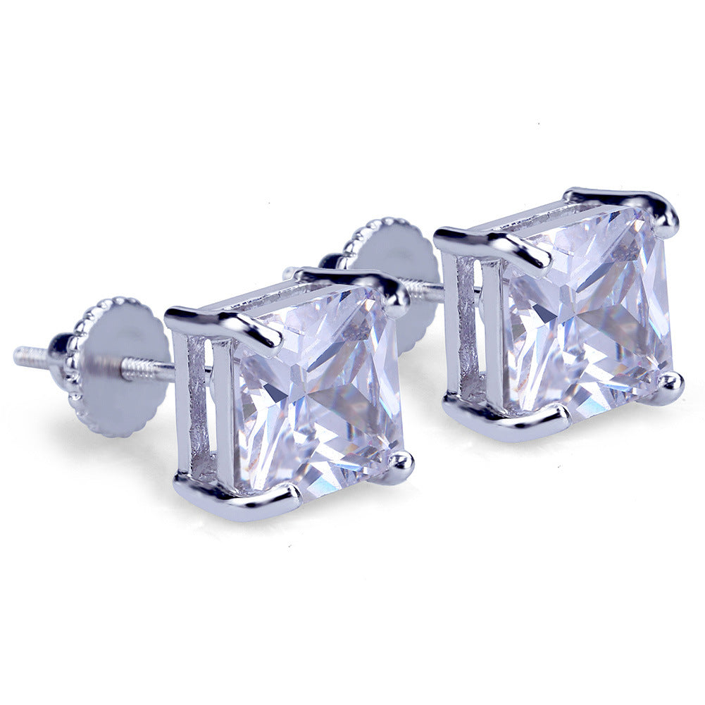 Radiant Cut Huge Gem Stud Earring