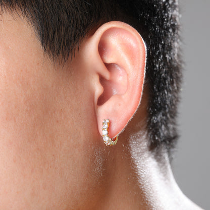 Iced Four Huge Gem Hip Hop Hoop Earrings