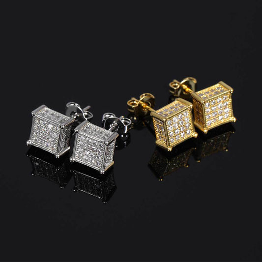 Iced Micro Paved Diamond Stud Earrings