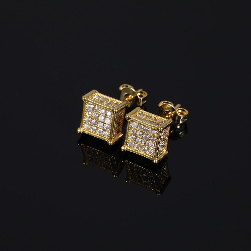 Iced Micro Paved Diamond Stud Earrings