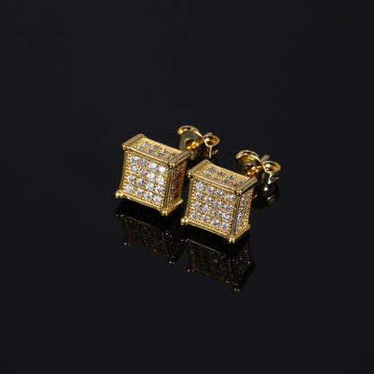 Iced Micro Paved Diamond Stud Earrings