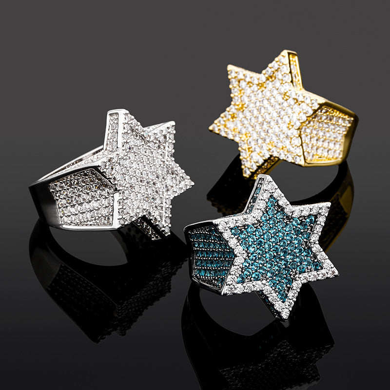 Franklin Star of David Hip Hop Full Gem Ring