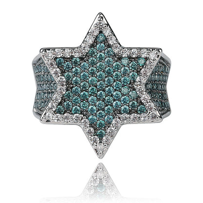 Franklin Star of David Hip Hop Full Gem Ring