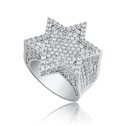 Franklin Star of David Hip Hop Full Gem Ring