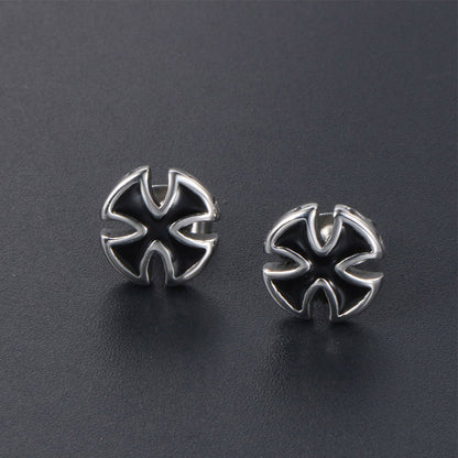 Titanium Steel Cross Stud Earrings