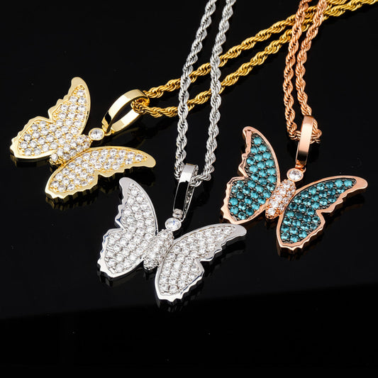 Iced Butterfly Pendant