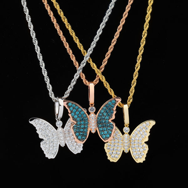Iced Butterfly Pendant