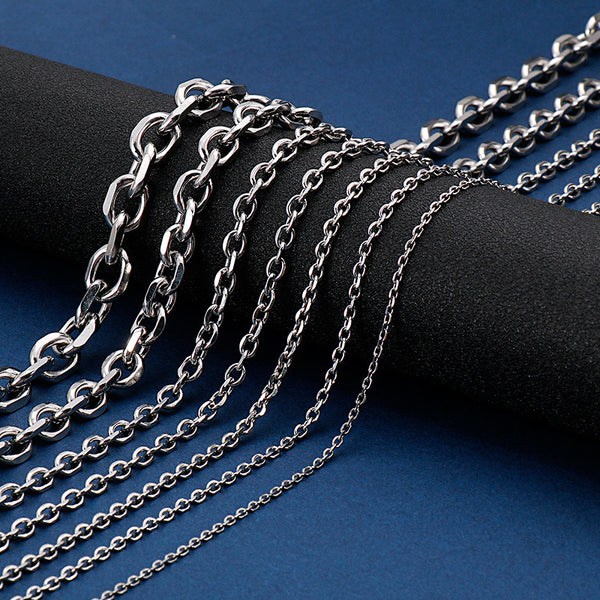 Multi-Size Stainless Steel Cable Chain in Silver