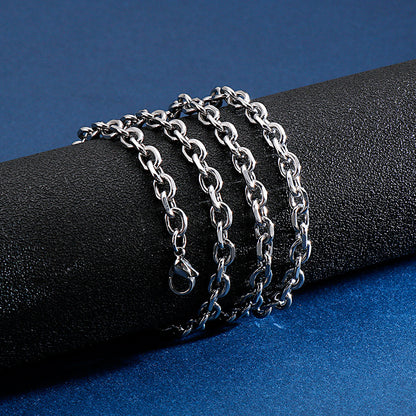 Multi-Size Stainless Steel Cable Chain in Silver