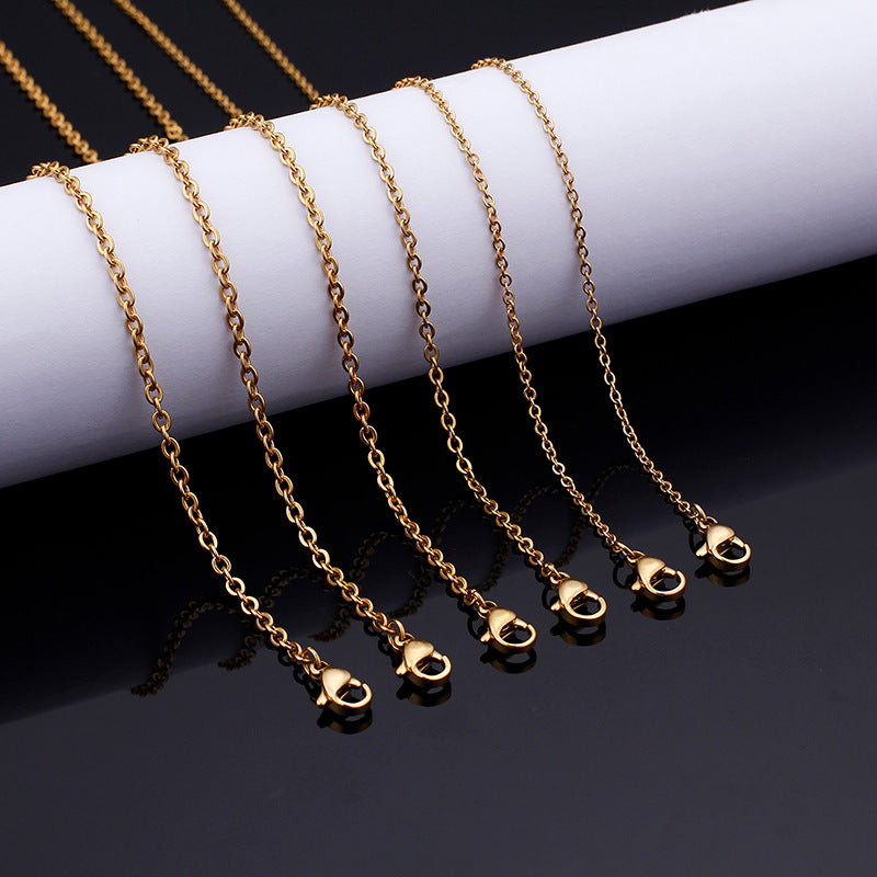 Multi-Size Stainless Steel Cable Chain in Gold