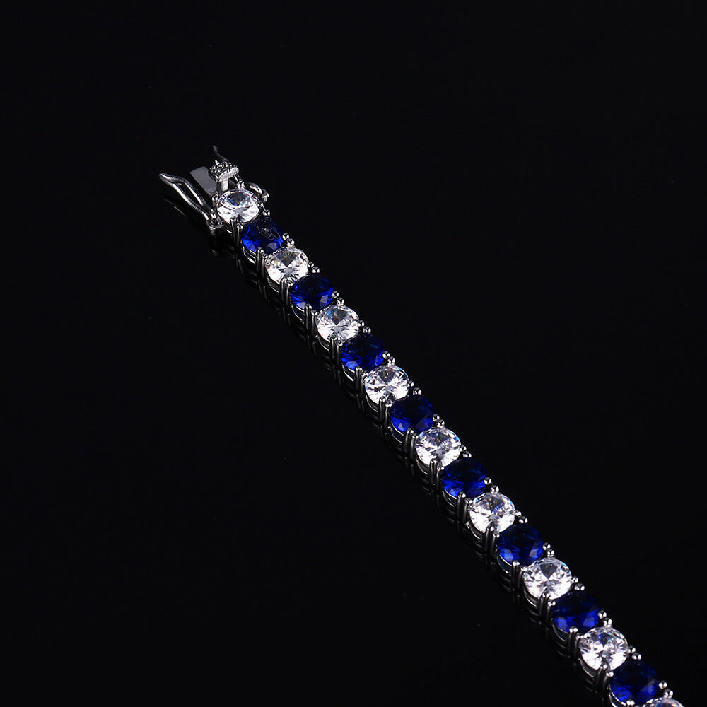 Iced Blue and White Zircon Boutique Tennis Bracelet