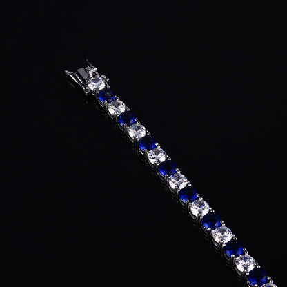 Iced Blue and White Zircon Boutique Tennis Bracelet