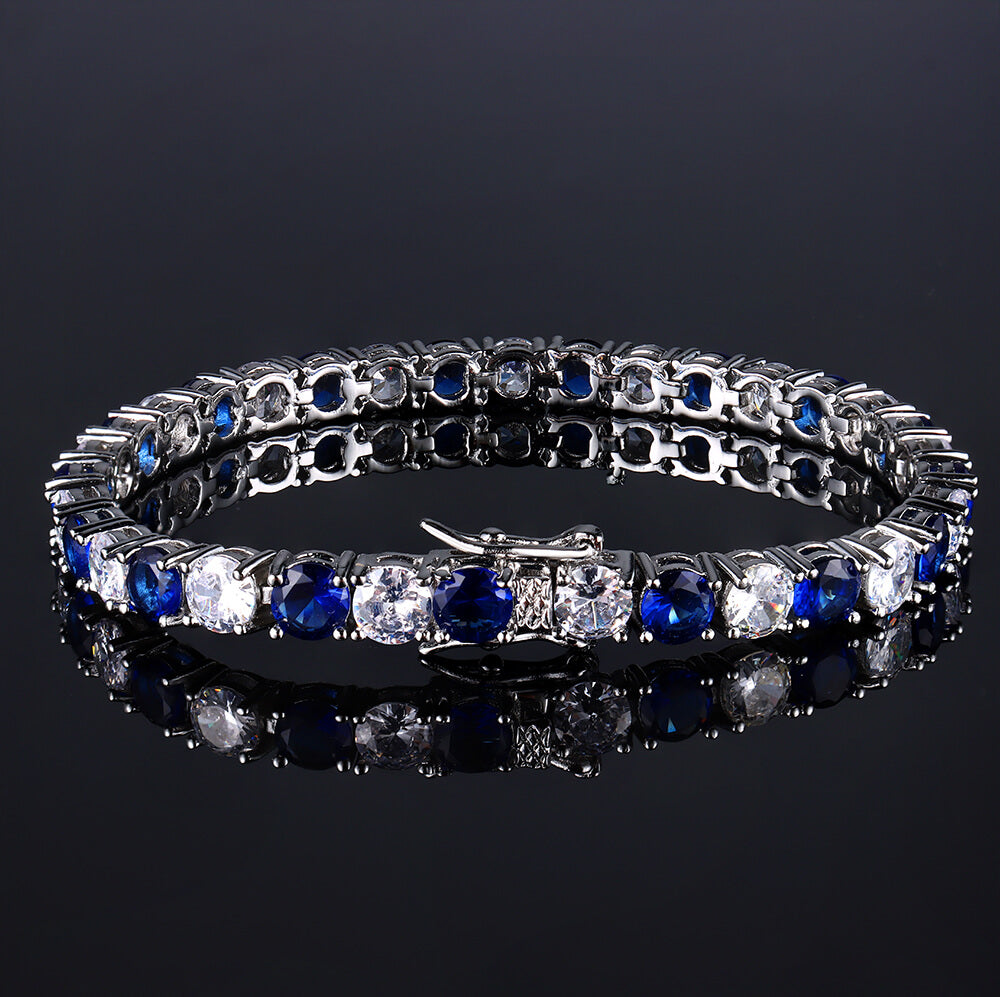 Iced Blue and White Zircon Boutique Tennis Bracelet