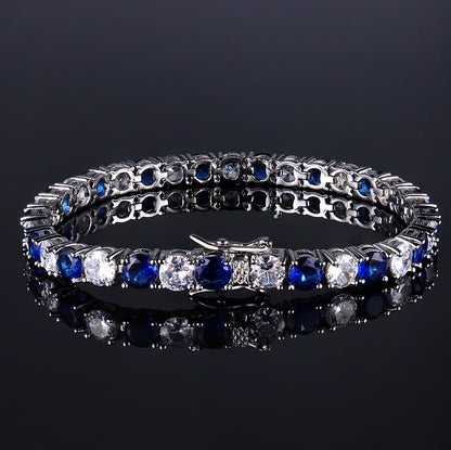 Iced Blue and White Zircon Boutique Tennis Bracelet