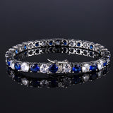 Iced Blue and White Zircon Boutique Tennis Bracelet