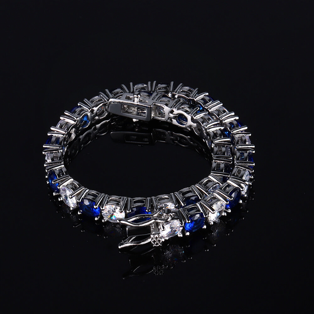 Iced Blue and White Zircon Boutique Tennis Bracelet