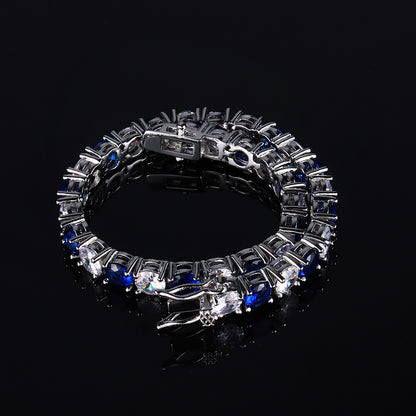 Iced Blue and White Zircon Boutique Tennis Bracelet
