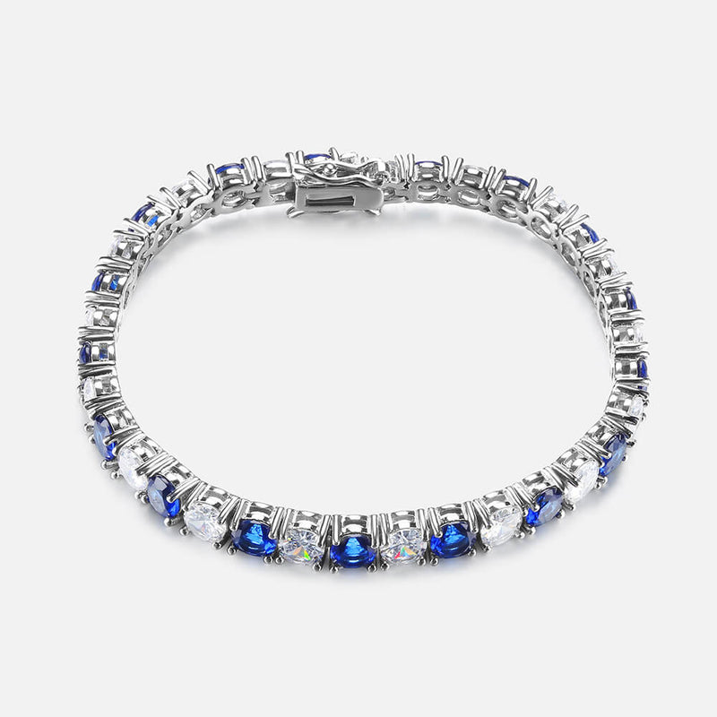 Iced Blue and White Zircon Boutique Tennis Bracelet