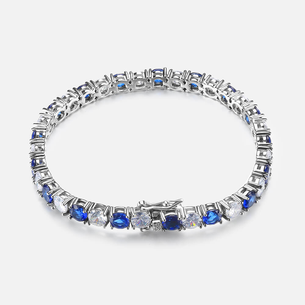 Iced Blue and White Zircon Boutique Tennis Bracelet