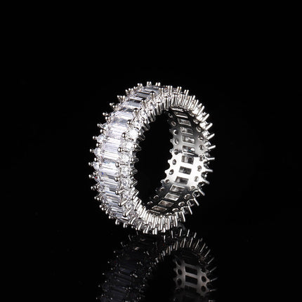 Iced Hiphop Rectangle Gem Ring