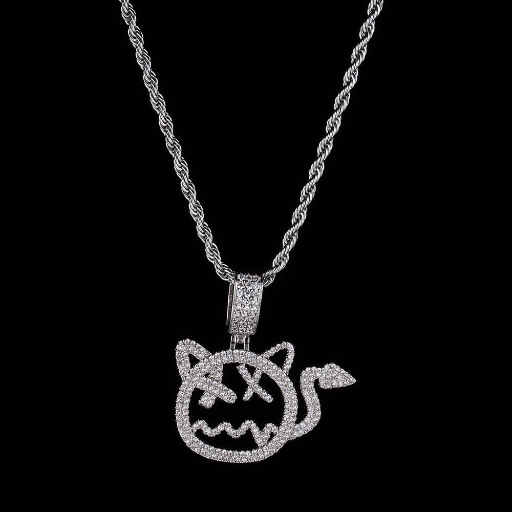 Iced Little Cartoon Devil Pendant