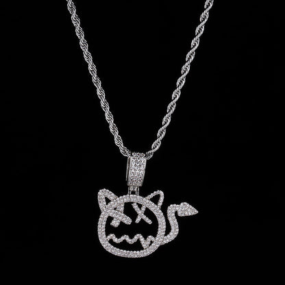 Iced Little Cartoon Devil Pendant