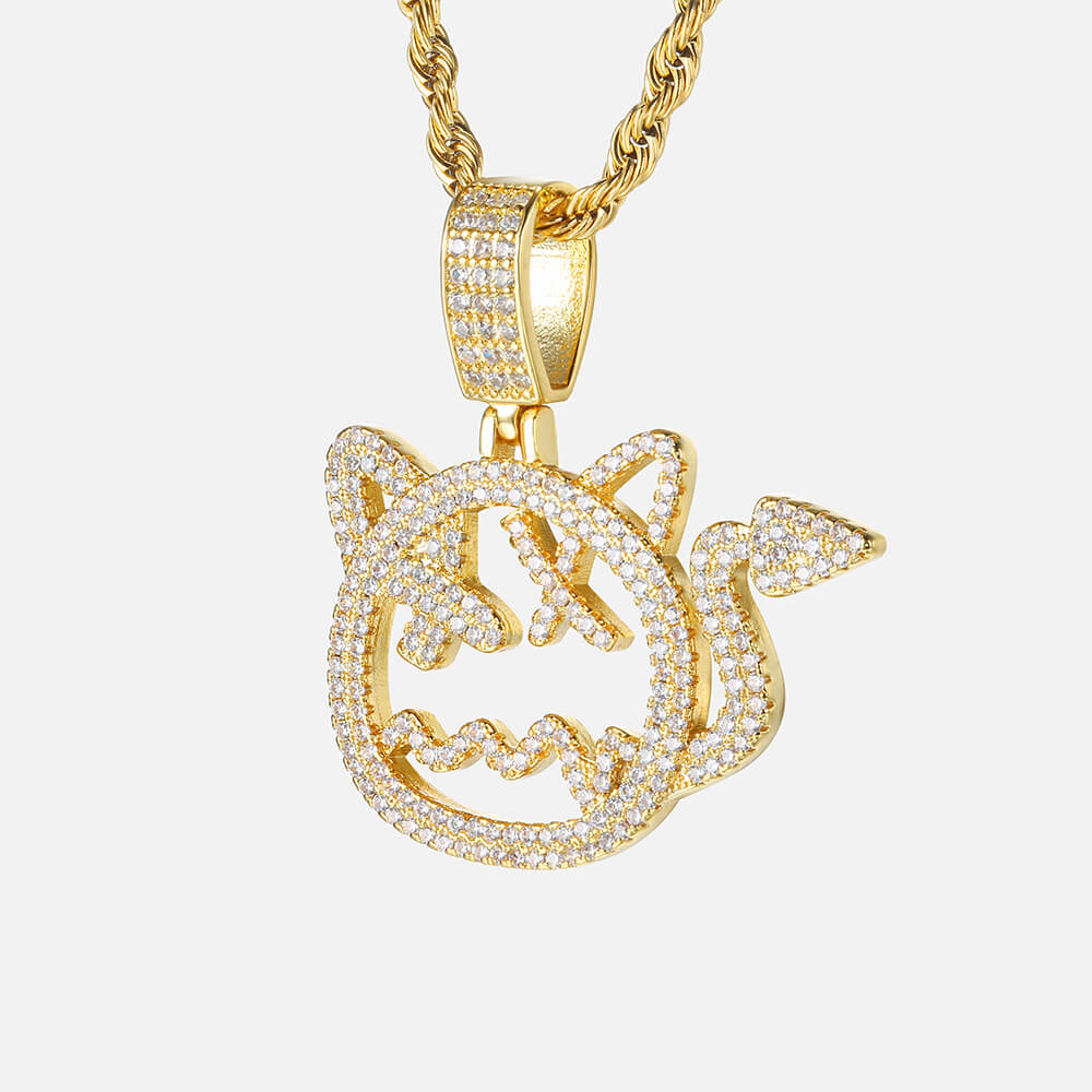 Iced Little Cartoon Devil Pendant