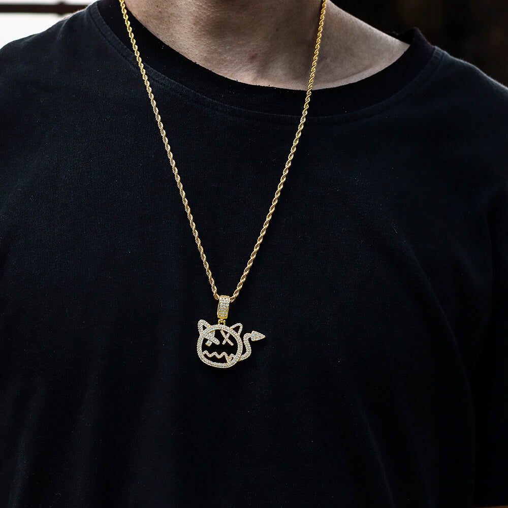 Iced Little Cartoon Devil Pendant