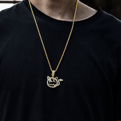 Iced Little Cartoon Devil Pendant