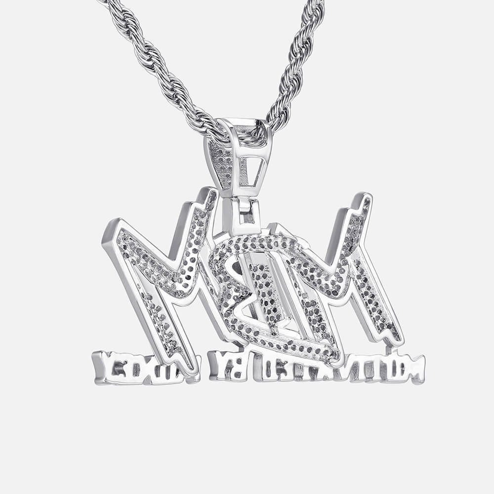 Iced MBM Letter Full Diamond Hip Hop Cubic Zircon Pendant