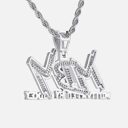 Iced MBM Letter Full Diamond Hip Hop Cubic Zircon Pendant