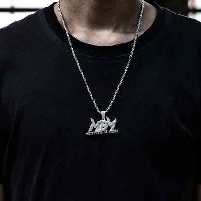 Iced MBM Letter Full Diamond Hip Hop Cubic Zircon Pendant