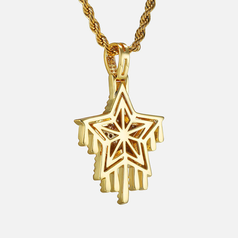 Iced Meteor Shooting Star Five-Pointed Star Pendant